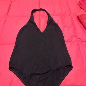 American Apparel Black Halter Bodysuit
